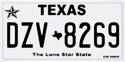 TX license plate DZV8269