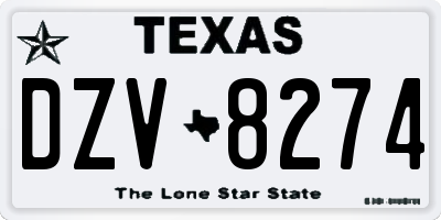 TX license plate DZV8274