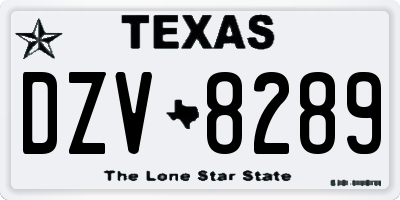 TX license plate DZV8289