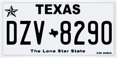 TX license plate DZV8290