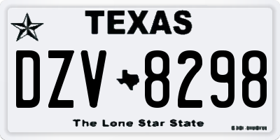 TX license plate DZV8298