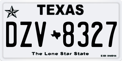 TX license plate DZV8327