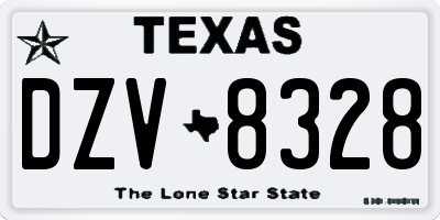 TX license plate DZV8328