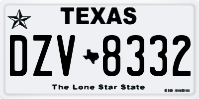 TX license plate DZV8332