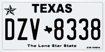 TX license plate DZV8338