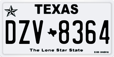 TX license plate DZV8364