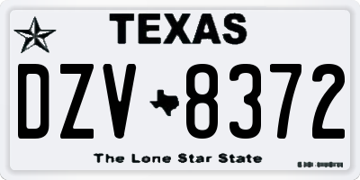 TX license plate DZV8372