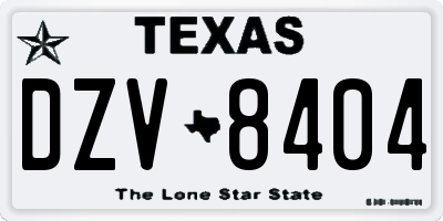 TX license plate DZV8404