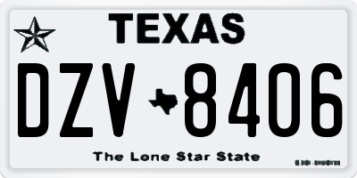 TX license plate DZV8406