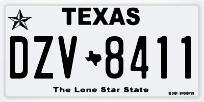 TX license plate DZV8411