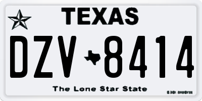 TX license plate DZV8414