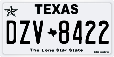 TX license plate DZV8422