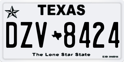 TX license plate DZV8424