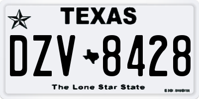 TX license plate DZV8428