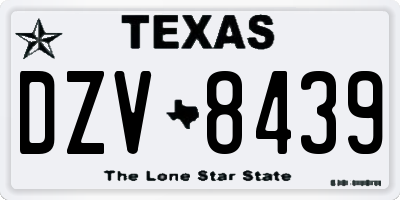 TX license plate DZV8439