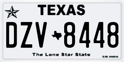 TX license plate DZV8448