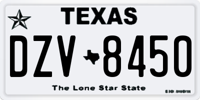 TX license plate DZV8450