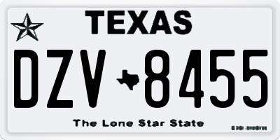 TX license plate DZV8455