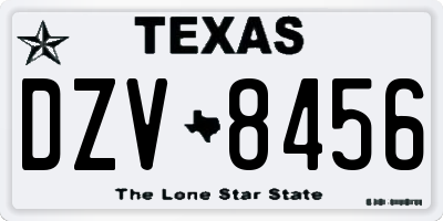 TX license plate DZV8456
