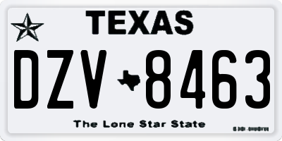 TX license plate DZV8463