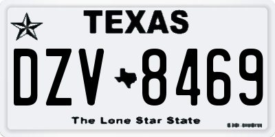 TX license plate DZV8469