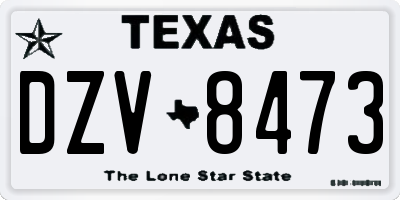TX license plate DZV8473