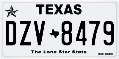 TX license plate DZV8479