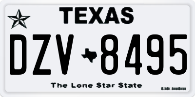 TX license plate DZV8495