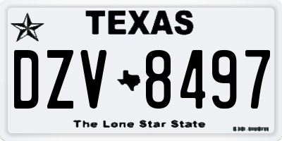 TX license plate DZV8497