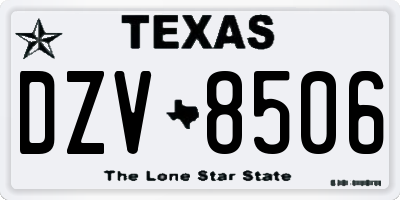 TX license plate DZV8506