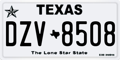TX license plate DZV8508