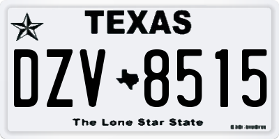 TX license plate DZV8515