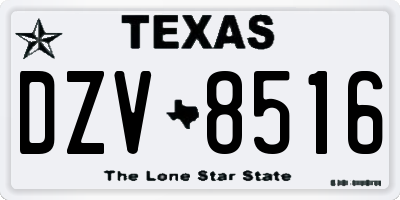 TX license plate DZV8516