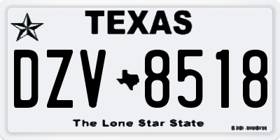 TX license plate DZV8518