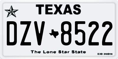 TX license plate DZV8522