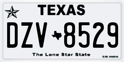 TX license plate DZV8529