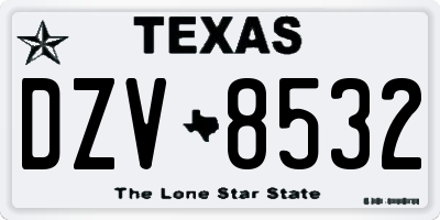 TX license plate DZV8532