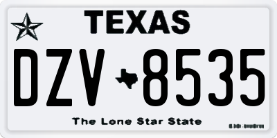 TX license plate DZV8535