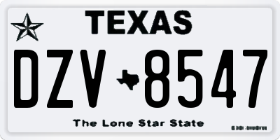 TX license plate DZV8547