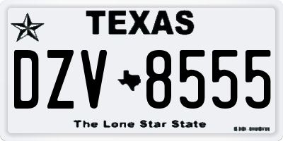 TX license plate DZV8555
