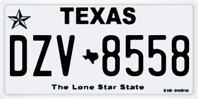 TX license plate DZV8558