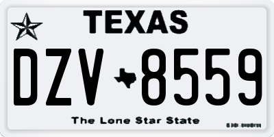 TX license plate DZV8559