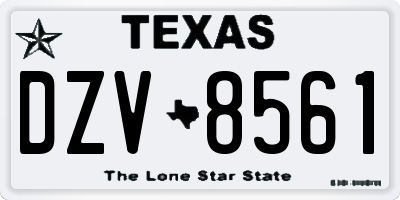 TX license plate DZV8561