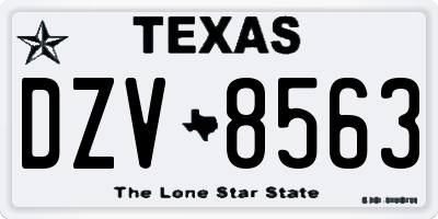 TX license plate DZV8563