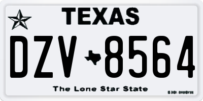 TX license plate DZV8564