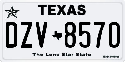 TX license plate DZV8570