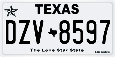 TX license plate DZV8597