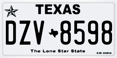TX license plate DZV8598
