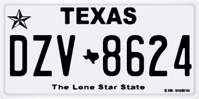 TX license plate DZV8624