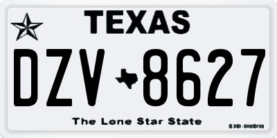TX license plate DZV8627